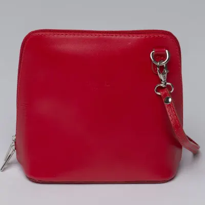 Geanta crossbody, rosie, din piele naturala