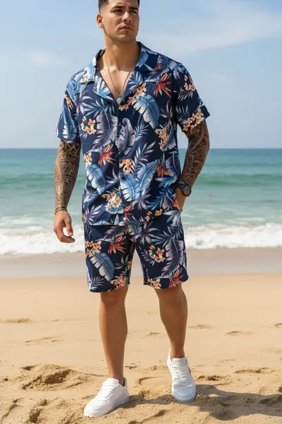 Compleu de vara camasa cu imprimeu + pantaloni 5505 23-2.3