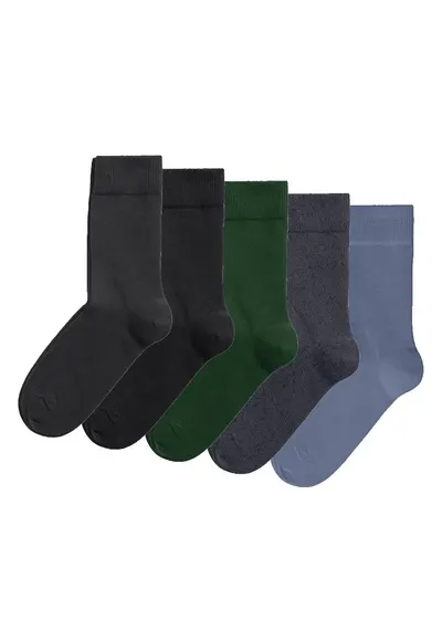 Set de sosete lungi - 5 perechi - Verde/Gri/Albastru prafuit