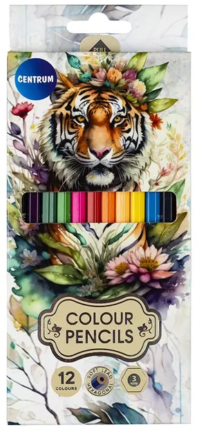 Creioane colorate Centrum Office - Tiger, 12 culori