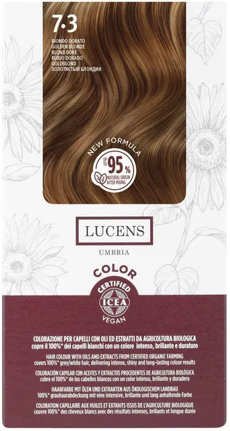Lucens Vopsea de păr fără amoniac, PPD şi resorcinol, 7.3 Caramel