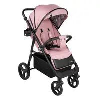 Carucior pentru copii Tulano Avignon Flower Collection 35 Pink cu husa picioareprotectie ploaiepaturicaplasa insecte incluse,pozitie somn,capotina XXL,suspensii integrate,cadru usor 7.7 kg,pana la 22 kg