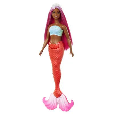 Papusa - Barbie Dreamtopia - Sirena cu par magenta si coada portocalie