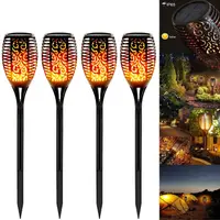 Set 4 x Lampa solara tip torta cu efect flacara, 50 cm