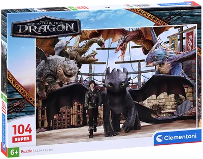 Puzzle pentru copii Clementoni din 104 piese - Sughiț și dragonii