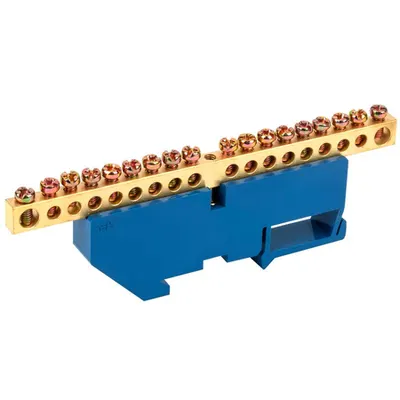 Neutral bus bar with DIN-Izolator SHNI-6x9-18-D-S