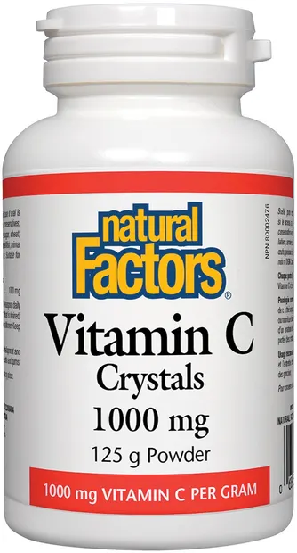 Vitamin C Crystals, 1000 mg, 125 g, Natural Factors