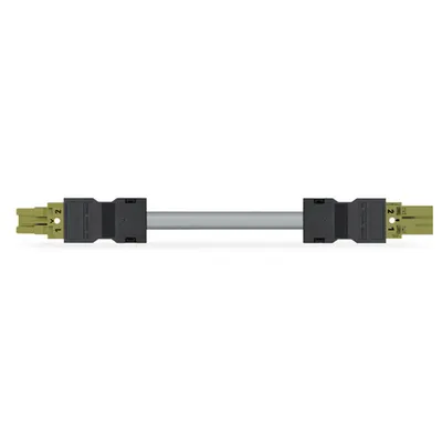 pre-assembled interconnecting cable; B2ca; Socket/plug; 2-pole; Cod. B; 7 m; 1,00 mm²; light green