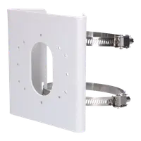 Suport de montaj pe stalp Hikvision DS-1275ZJ-S-SUS, dimensiuni: 144 mm × 131.6 mm × 44.3 mm, greutate: 760 g