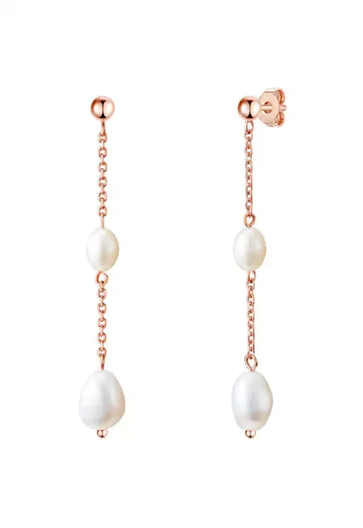Cercei drop placati cu aur de 14K - Auriu rose
