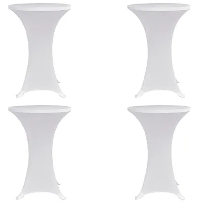 vidaXL Husă de masă cu picior Ø70 cm, 4 buc., alb, elastic