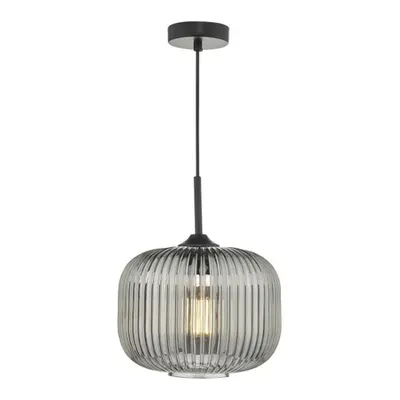 Lampa suspendata Demarius 1 Light Pendant Black and Smoked Glass