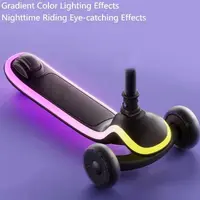 Trotineta pliabila pentru copii Nichiduta Magic Ride Black, cu lumini LED, ghidon reglabil pe inaltime, manere ergonomice, frana pe roata din spate, roti silentioase, dimensiune 60 x 84 cm