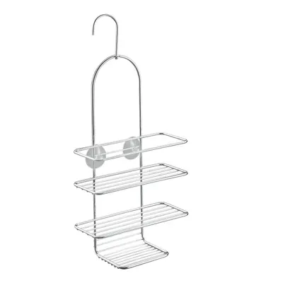 Raft pentru baie argintiu lucios de agățat din oțel Luxy – Metaltex