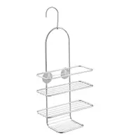 Raft pentru baie argintiu lucios de agățat din oțel Luxy – Metaltex