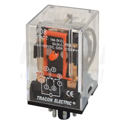 Releu industrial RM08-48AC 48V AC / 2×CO, (3A, 230V AC / 28V DC)