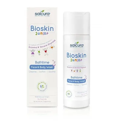Gel de dus Bioskin Junior fata si corp pt bebelusi si copii piele uscata cu eczeme Salcura 200 ml