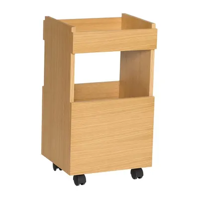 Măsuță de servire cu roți cu aspect de lemn de stejar 35x40 cm Forma – Hübsch