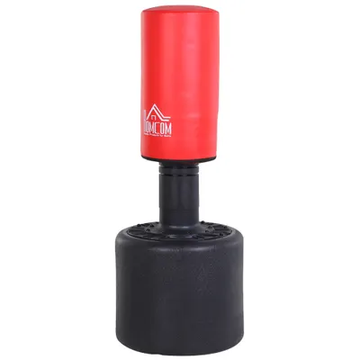 HomCom sac de box, inaltime reglabila 145-172cm, rosu, negru