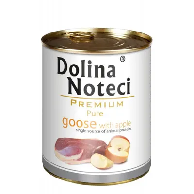 Hrana umeda pentru caini Dolina Noteci Pure cu gasca si mar 400 g
