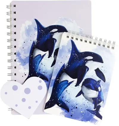 Set caiete Sense - Balenele, 3 piese