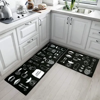 Set 2 covoare de bucatarie, Retro Kitchen