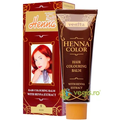 Balsam Colorant pentru Par Henna Sonia Nr.8 Rosu Rubiniu 75g