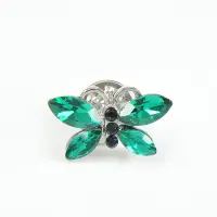 Brosa martisor fluture verde cu accente argintii