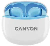 Casti True Wireless Canyon TWS-5, Bluetooth, In-Ear, Microfon (Alb/Albastru)