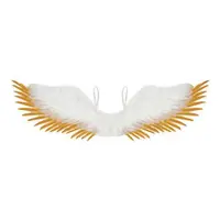 Aripi inger alb-aurii 100 cm Widmann Italia 01198