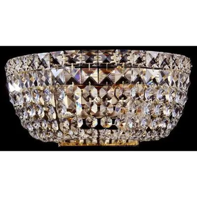 Aplica Diamant Crystal Basfor,2 x E14, 230V, D.25cm,H.12 cm,Auriu