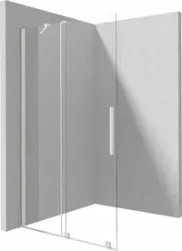 Paravan dus glisant 120x195cm, sticla securizata 6 mm, alb mat, Deante Prizma