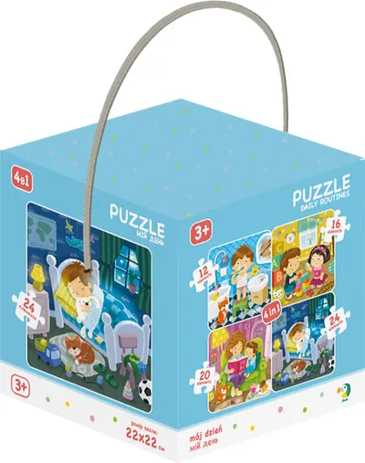 Puzzle educativ pentru copii Dodo 4 in 1 - Ziua mea