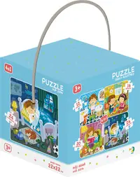 Puzzle educativ pentru copii Dodo 4 in 1 - Ziua mea