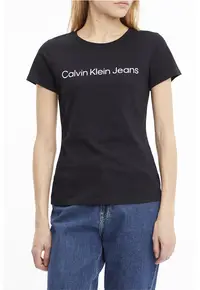 Tricou slim fit cu decolteu la baza gatului - Negru