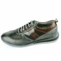 Pantofi Barbati din Piele Naturala Nevalis Gri NV869 41