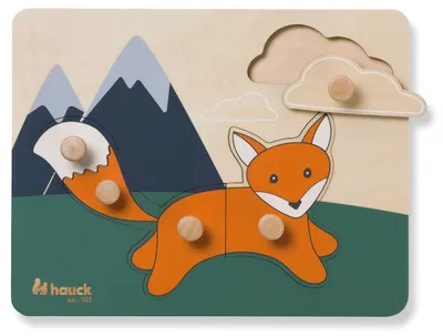 Puzzle din lemn Hauck - Puzzle N Sort, Vulpe