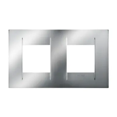 Placa ornament CProiector HORUS GEO International - IN METALLISED TECHNOPOLYMER - 2+2 modul HORIZONTAL - CHROME - CProiector HORUS