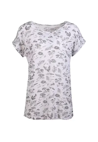 Tricou din amestec de bumbac cu imprimeu Lelia - Alb