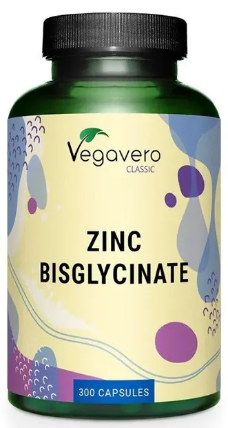 Bisglicinat de zinc, 12,5 mg, 300 capsule, Vegavero