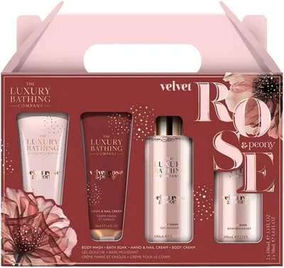The Luxury Bathing Company Set Velvet Rose & Peony, 4 piese
