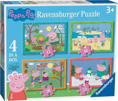 Puzzle Ravensburger 4 în 1 - Peppa Pig: Patru anotimpuri