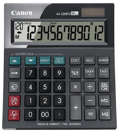 Calculator Canon - AS-220RTS, 12 cifre, gri