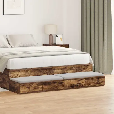 vidaXL Sertare pentru pat Stejar fumuriu 160 x 36,5 x 16,5 cm