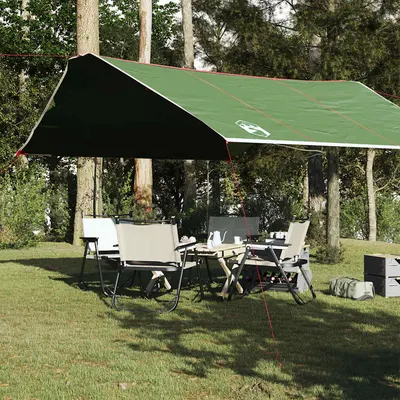 vidaXL Prelată de camping, verde, 420x440 cm, impermeabilă