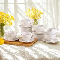 Serviciu de cafea Morello - 6 cești cu farfurii, 120 ml, Silver