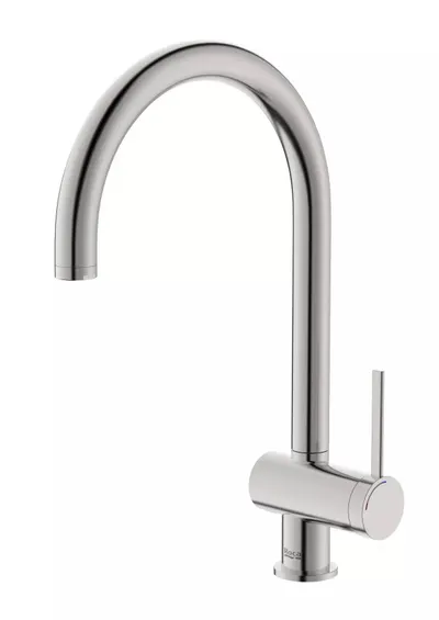 Baterie bucatarie Roca ONA A5A841FSM0, inalta, tip C, mat, Otel platinat