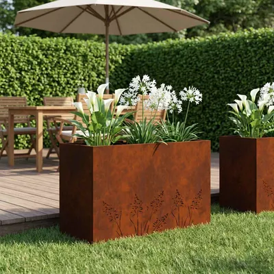 vidaXL Vază pentru Grădină Ruginit 80 x 20 x 49 cm