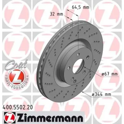 Disc frana ZIMMERMANN 400.5502.20
