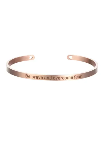 Bratara rose gold - ajustabila - gravata Be brave and overcome fear P6